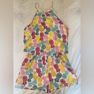Colorful Pineapple Print Romper